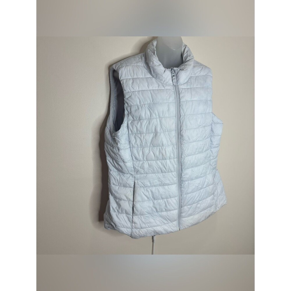 Old Navy white zip up Quilted Puffer Vest size XL Casual outdoor winter - Picture 2 of 8